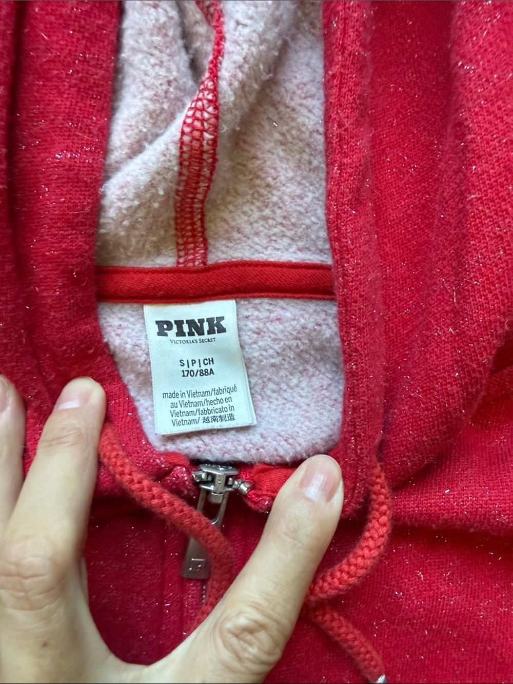 PINK Victoria's Secret Fuchsia Pink Hooded Sweatshirt & Lounge Pants Set - Picture 7 of 8